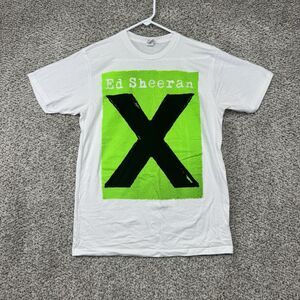 Ed Sheeran X Tour 2014 Shirt Size Medium White Double Sided‎ Cotton Concert Tee